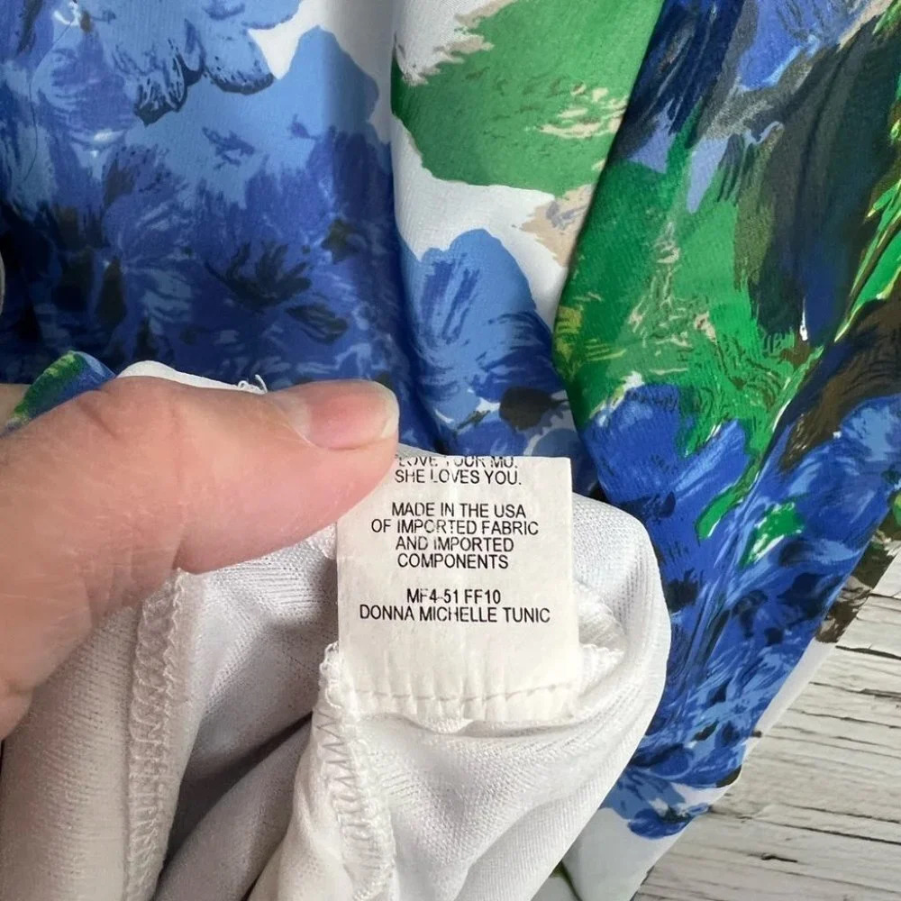 Show Me Your Mumu Donna Michelle Tunic Dress Medium Blue Floral - Picture 8 of 8